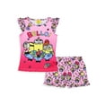 thumbnail image 7 of Despicable Me Minions Toddler Girls' Flower Bello! 2 Piece Pajama Set Short Sleeve Sleep Shirt and Shorts Loungewear, 7 of 7