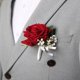 thumbnail image 3 of Rojo Corsage y Boutonniere Corsage Pulsera para Prom Decoración Boutonniere para Hombres Flores de boda Accesorios Fiesta Traje Decoración, 3 of 5