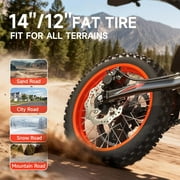 Electric Dirt Bike for Teens Adults, 4500W Peak Ebike, 60V 28.8AH with 50MPH & 60Miles Electric Mountain Bikes, 14/12 off-Road Fat Tire E-Bike, Dual Hydraulic Brakes, Full Suspension, UL2849 by SGS