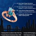 thumbnail image 2 of Gem Stone King 18K Rose Gold Plated Silver Mercury Mist Mystic Topaz London Blue Topaz and White Diamond Ring for Women (1.98 Cttw, Heart Shape 6MM, Gemstone Birthstone, Size 9), 2 of 6
