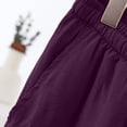 thumbnail image 5 of Fsgntruao Women's Plus Size Solid Color Pants Pocket Elastic Waist Pants, 5 of 5