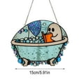 thumbnail image 3 of Honeeladyy 1 Pcs Bathing Ghost Acrylic Suncatcher Hanging Halloween Ornament Spooky Season Decor Sun Catcher for Window Acrylic Hanging Decorations for Indoor Outdoor, 3 of 5