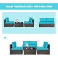 thumbnail image 6 of RELAX4LIFE 2-Piece Wicker Armless Sofa - PE Rattan Sectional Sofa Set w/Removable Cushions, All-Weather Sofa Chair Set for Porch, Balcony, Garden, Poolside, Outdoor Patio Sofa (Turquoise), 6 of 18