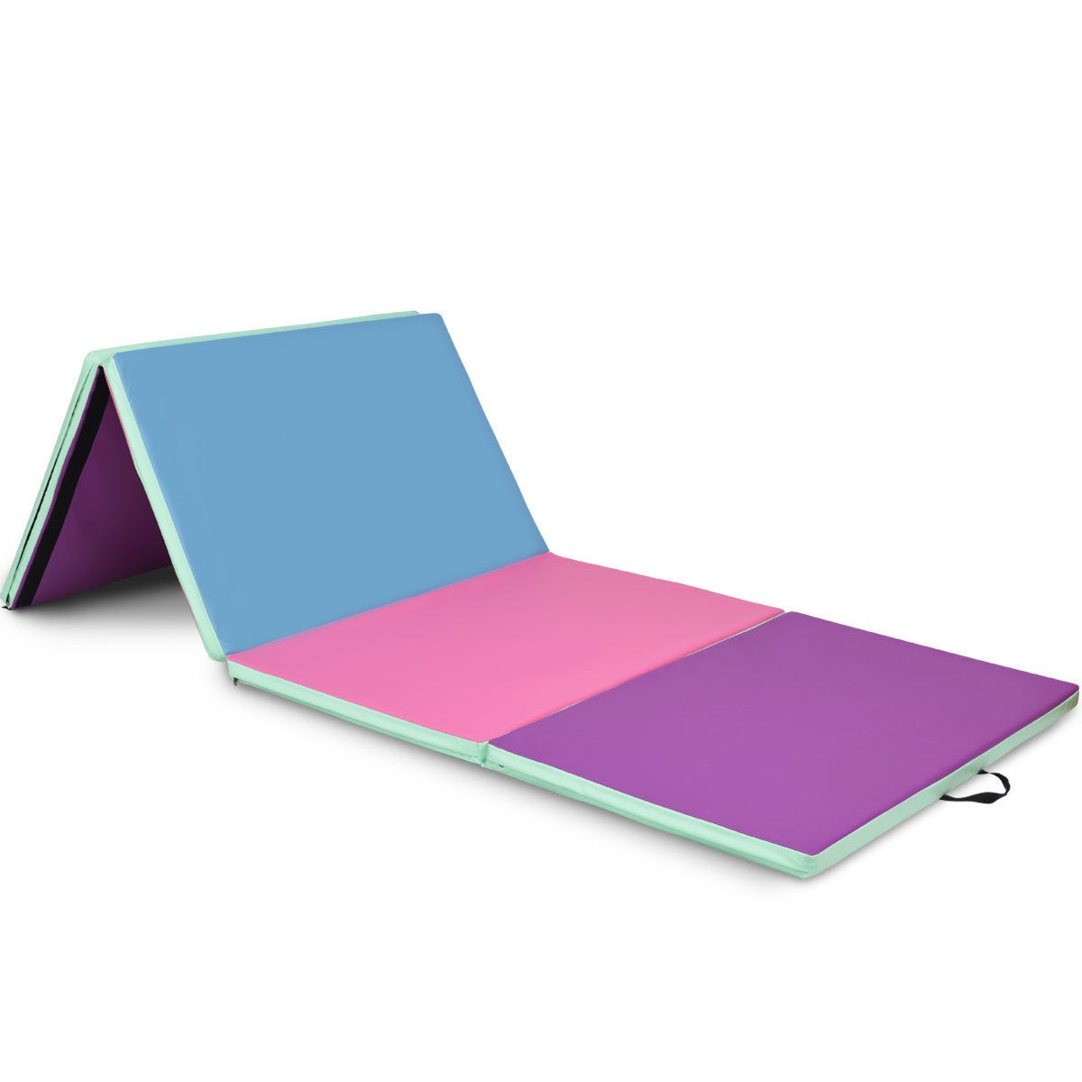 Gymax 4 Ft. x 10 Ft. x 2 In., Portable Gymnastics Mat Folding Aerobics Exercise Gym Mat Fitness