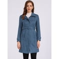 thumbnail image 4 of DARING DIVA Women's Faux Suede Coat Belted Zipper Jacket for Stylish Wear S Blue, 4 of 6