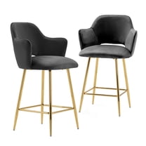Ivinta Modern Dining Chair, Upholstered Armchair with Gold Metal Legs for Living Room, Dining Room
