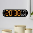 thumbnail image 3 of Reloj despertador digital, reloj de escritorio conmutable  degreeF/ degreeC, visualización de temperatura, fecha y semana, reloj calendario para mesita de noche, Naranja, 3 of 6