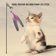 thumbnail image 5 of Juguetes para gatos con plumas de perlas, divertidos gatitos, varillas, varita, juguetes interactivos, suministros para mascotas, 5 of 5