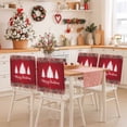 thumbnail image 2 of Merry Christmas Chair Covers Set of 4 Xmas Tree Poinsettia Berry Pinecone Red Chair Back Covers Stretch Removable Washable Slipcovers Protector for Dining Room Kitchen Party Decor, 2 of 5