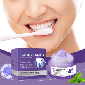 Purple Whitening Tooth Powder Gently Cleanses And Protects Teeth Refreshing Breath Tooth Powder Natural Teeth Whitening Powder 42g Jar