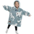 thumbnail image 6 of Wehilion 2-6YR Oversized Sweatshirt Hooded Blanket Sherpa Hoodie for Girls Boy Wearable Blanket Hoodie for Kids Toddlers, 6 of 6