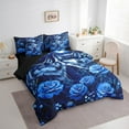 thumbnail image 3 of Feelyou Couple Rustic Wolf Bedding Comforter Set 7pcs for Teens, Blue Romantic Rose King Bedding Sets, Mystic Jungle Galaxy Moon Reversible Bed Sheets, Ultra Soft Bedroom Decor, 3 of 7