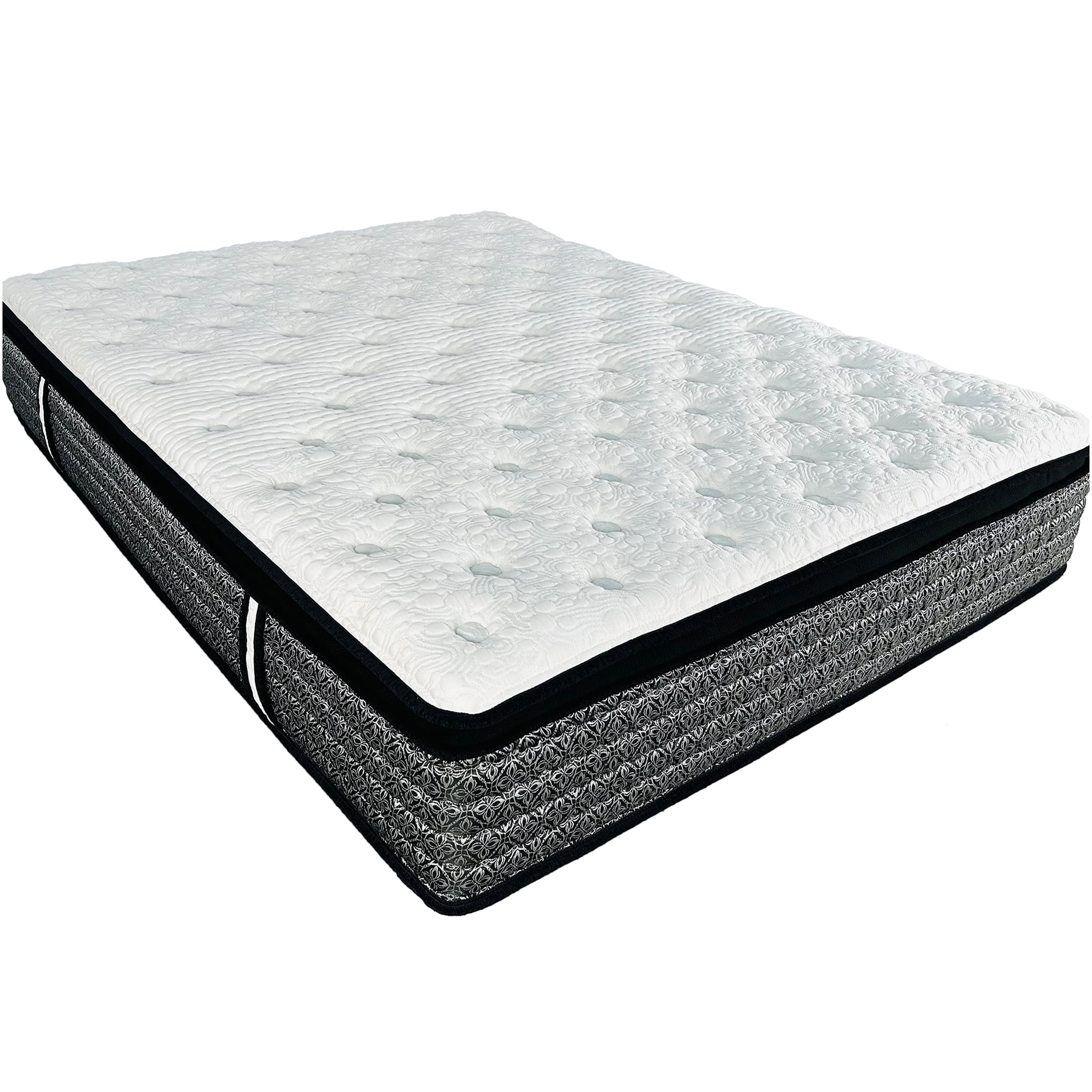 JERFIT 14 Inch King Hybrid Mattress with Pillow Top, Gel Memory Foam Pocket Coils for Cool, Supportive Sleep, Grey White