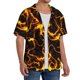 thumbnail image 2 of Fotbe Orange Lightning Camisa Estampada de Manga Corta para Hombre, Casual de Verano, Estilo Playero, Sin Arrugas-3X-Large, 2 of 5