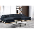 thumbnail image 3 of Meridian Furniture Johanna Navy Linen Textured Fabric 3pc. Sectional, 3 of 16