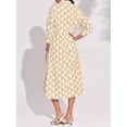 thumbnail image 3 of Womens Color Block Long Sleeve Boho Midi Dress Casual Beach Button Down Shirt Dress, 3 of 6