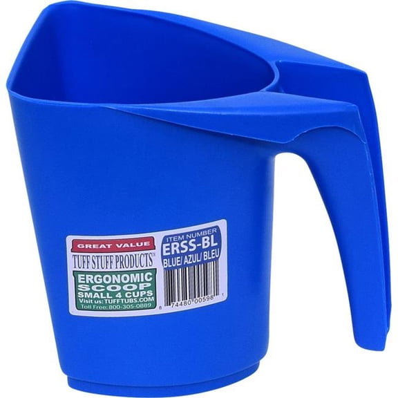 Tuff Stuff ERSS-BL 1 qt. Ergonomic Scoop - Blue - Case of 144
