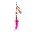thumbnail image 2 of Bass Fishing Lure Spinner Bait for Bass Fishing 2.3 Inch 0.12 Oz Pink Feathered Treble Hook Spinnerbait Fishing Lures for Freshwater and Saltwater Fishing 1 Pack, 2 of 6