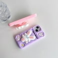 thumbnail image 4 of Purple Bunny Phone Case Compatible with iPhone 14 Pro Max, Cute 3D Korea Dopamine Rabbit Case with Bunny Telescopic Hold Stand Shockproof Silicone Soft Case, 4 of 11