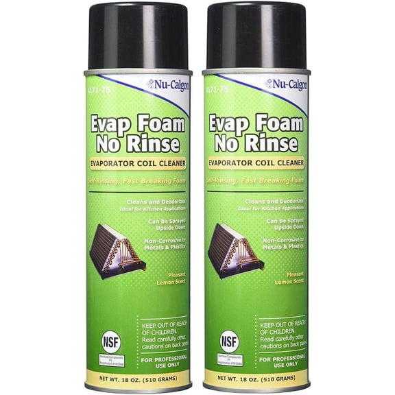 Nu-Calgon 4171-75 Evap Foam No Rinse Evaporator Coil Cleaner, 18 oz. (2-(Pack))