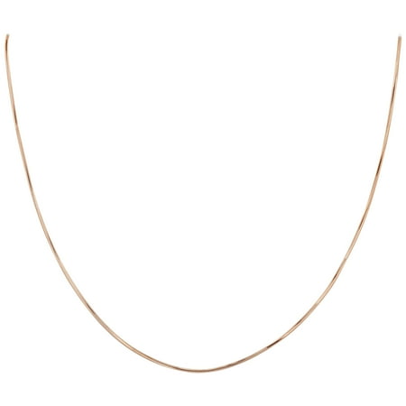 - Gem Avenue 14k Rose Gold over Italian 925 Sterling Silver 1mm Snake Chain Diamond-Cut Vermeil Necklace