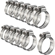 10 Pieces Hose Clamp Adjustable Stainless Steel Hose Clamps Clips Fastener