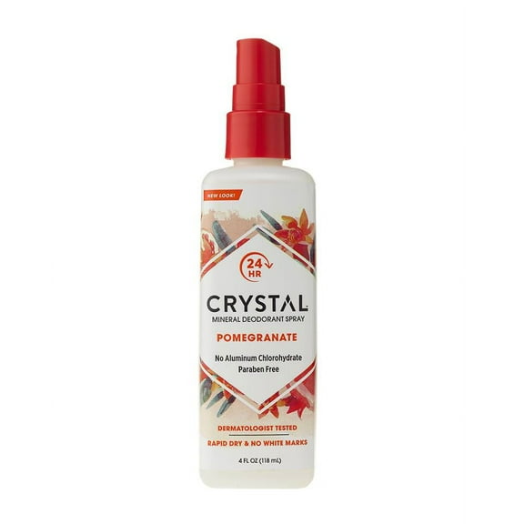 Crystal Essence Mineral Deodorant Body Spray, Pomegranate, 4 fl oz