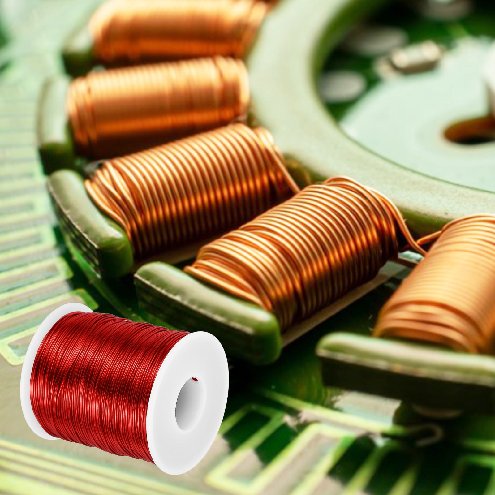 Uxcell 22 AWG Magnet Wire, 22 Gauge Enameled Copper Wire, 1 lb Magnetic Coil Wire for Transformer, Motor, Electric, 155C(311F)