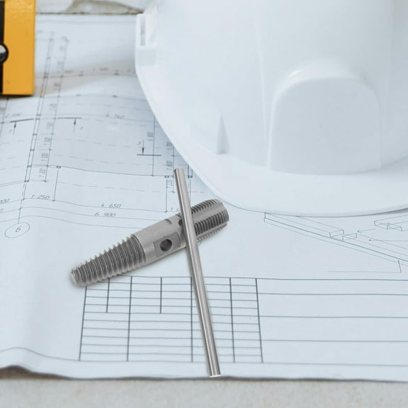 DINHEAROM Broken Bolt Extractor Screw Extractor Silver Stainless Steel 1 Set