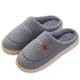 thumbnail image 5 of Vedolay Men's Slippers Winter Indoor Outdoor Slippers Plush House Shoes Grey,44, 5 of 5