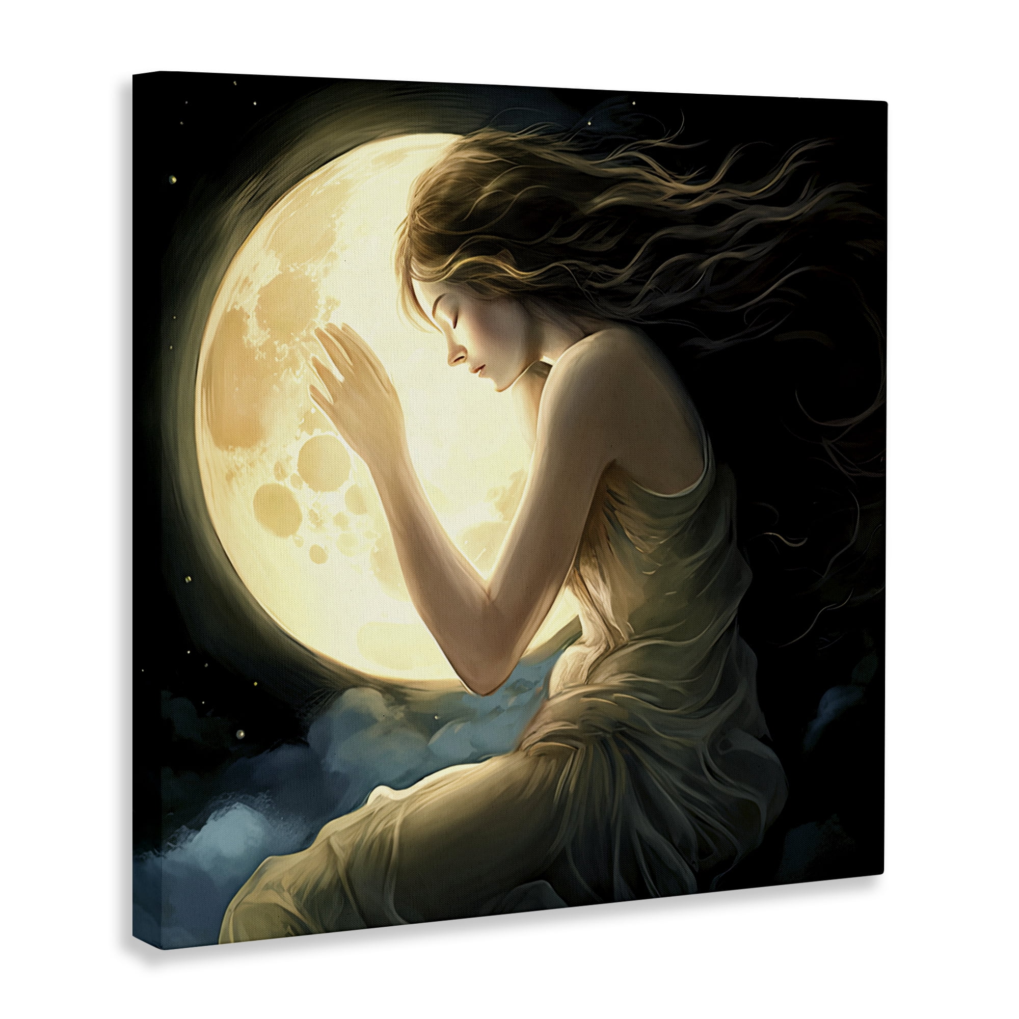 Ethereal Moon Love Canvas Wall Art, design by Sasha