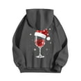 thumbnail image 5 of larppty Hoodies for Women Oversized Christmas Sweatshirt Loose Fit Cute Hoodie Drawstring Fall Pullover with Pocket (Dark Gray, L), 5 of 8