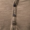 thumbnail image 6 of DPTALR Men's Solid Color Henley Shirt,Short Sleeve Button Henley Tee with Waffle Texture,Khaki,Big Men's,Tall Men's L,Young Men's Shirts, 6 of 9
