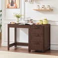 thumbnail image 6 of Leyaoyao Computer Desk with 3 Storage Drawers , Writing for Home Office, Study Work Table for Bedroom and Small Space, Walnut, 6 of 10