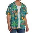 thumbnail image 4 of Haiem Jungle Animals Men's Casual Shirts Short Sleeve Button Down Shirts Fashion Textured Summer Beach Shirt-X-Large, 4 of 7