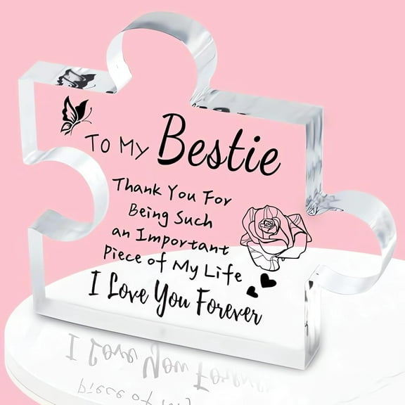 Gifts for Bestie, Best Friend Puzzle Acrylic Plaque for Women Girls, Friendship Birthday Gifts Christmas Gift Ideas for BFF, Unique Puzzle Piece Ornament Desk Decorations