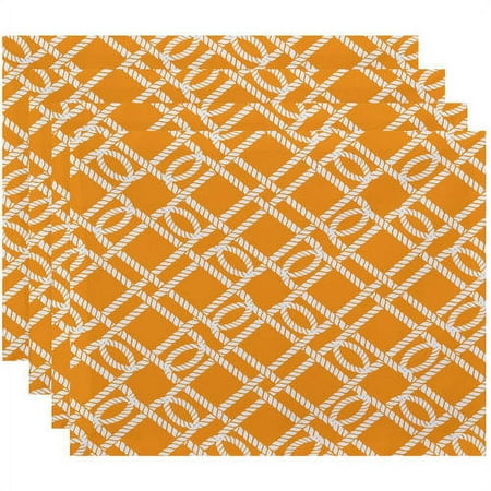 

Simply Daisy 18 x 14 Know the Ropes Geometric Print Placemats Set of 4