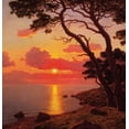 thumbnail image 2 of Choultse, Ivan 12x12 Black Ornate Wood Framed with Double Matting Museum Art Print Titled - Calme de Soir Cote d Azur, 2 of 4