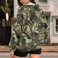 thumbnail image 3 of Uorisanigo Green Camo Hunting Womens Zip Up Hoodies Sweatshirt Slight Stretch Oversized Drop Shoulder Sweatshirt Soft Long Sleeve Winter Fashion Clothes Size XL, 3 of 7