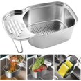 thumbnail image 1 of Sink Drain Basket, Anti-clogging Sink Strainer Stainless Steel Multifunctional Drain Basket, Large Double Sink Strainer For Cleaning, 1 of 5