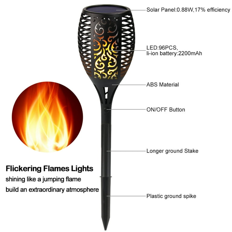 Cinoton Solar Path Torches Lights Dancing Flame Lighting 96 LED