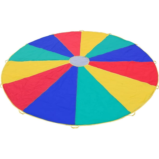 16ft Play Parachute for Kids, Rainbow Parachute Toy, Party Game