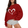 thumbnail image 1 of WEAIXIMIUNG Chandails en Molleton pour Femmes Fermeture Éclair Mode Extérieure Imprimé Saint-Valentin Ample Col Rond Manches Longues Chandail à Capuchon 1, 1 of 4