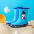 thumbnail image 2 of Fozruso Girls Boys Non Kids Astronaut Print Rain Boots Child Shoes Unisex Children Boots Sizes 9 Little Kid(Blue), 2 of 4
