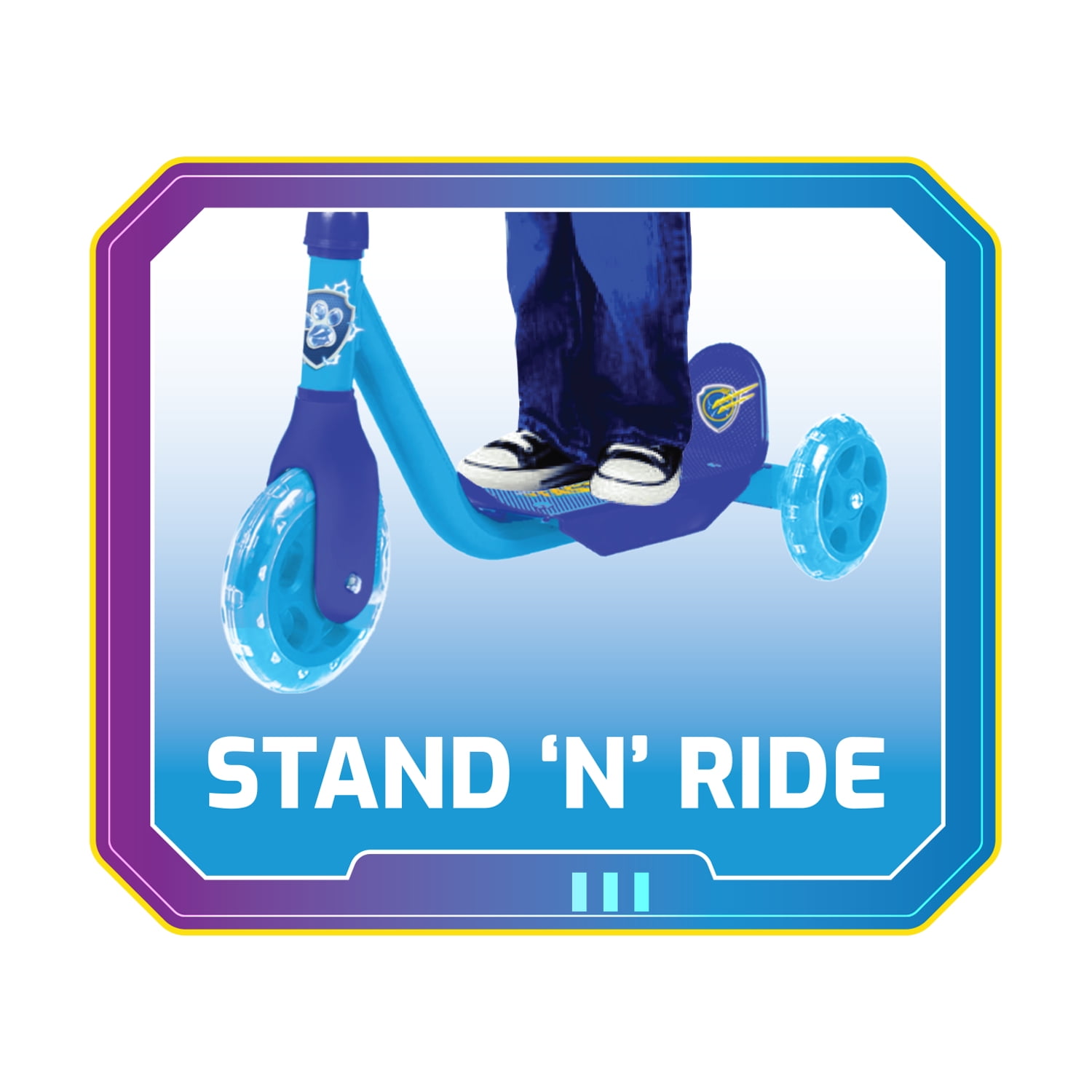 PAW Patrol The Mighty Movie Chase 3 Wheel Scooter & Helmet Set - Ages 2+ - 44 lbs - Unisex - Blue