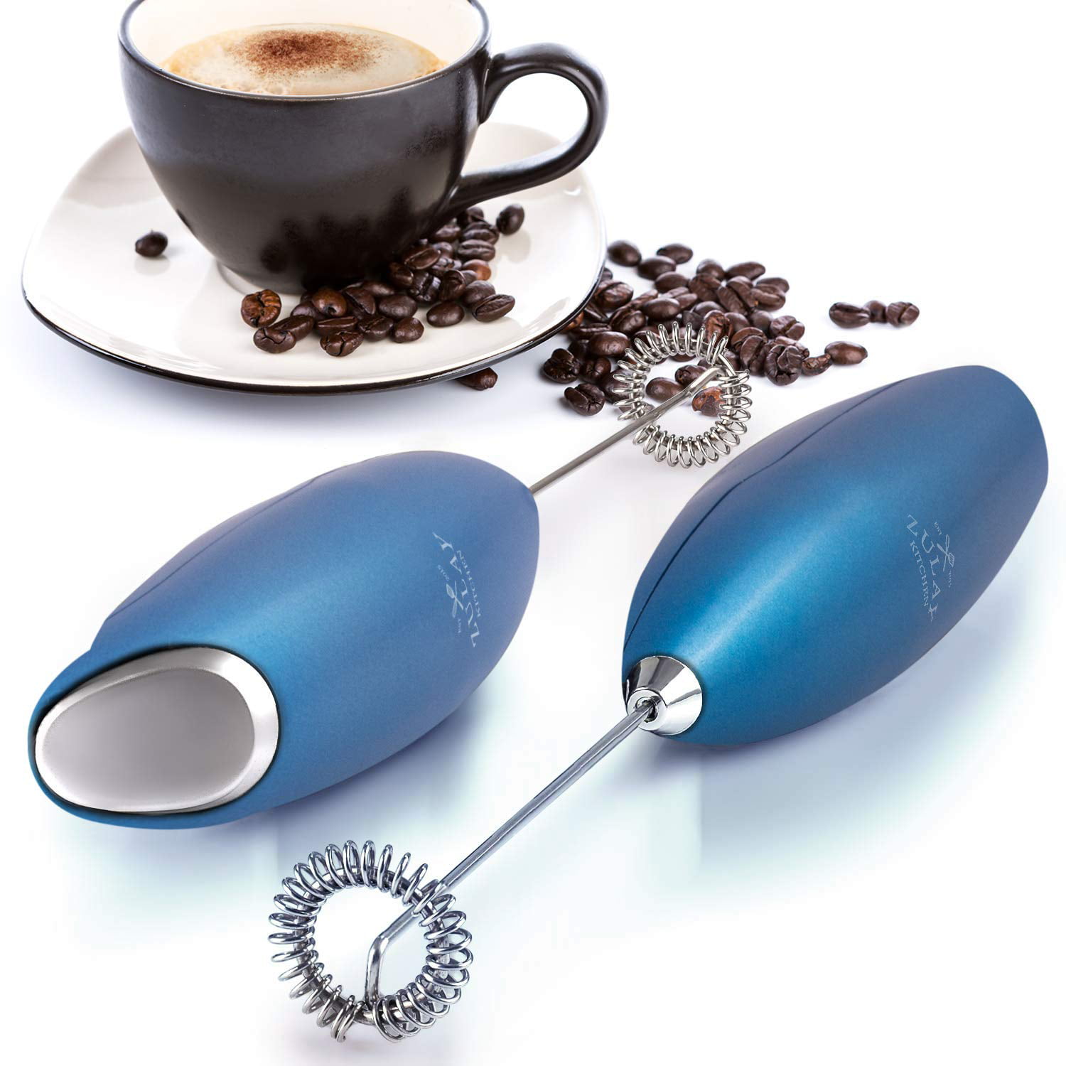 Zyliss Handheld Electric Milk Frother - Battery-Powered Frother for Coffee  - Create Hot or Cold Foam in Cappuccinos, Lattes, or Shakes - Perfect