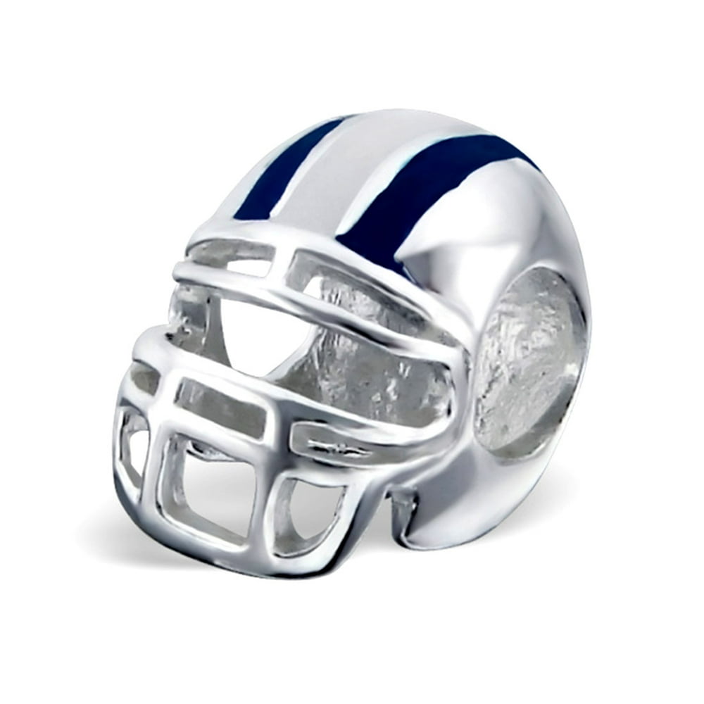 Cheneya Sterling Silver Blue and White NFL or College Team Football