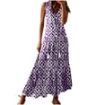 thumbnail image 2 of Plus Size Dresses Clearance, Fashionable Women's Casual Spring/summer Sleeveless Printed Dress(Purple,XXXL), 2 of 5
