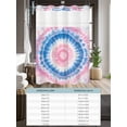 thumbnail image 6 of No Hook Cloth Fabric Shower Curtain with Snap in Liner, Pink Blue Ombre Waterproof Shower Curtains Set with See Through Top Window, Modern Boho Ethnic Tie Dye Geometric Bath Curtains Shower 72"x84", 6 of 6