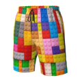 thumbnail image 4 of Fotbe Colorful Plastic Blocks Pattern Trajes de Baño Estampados para Hombre, Shorts de Verano de Secado Rápido, Ropa de Playa, Bañadores-Medium, 4 of 6